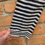 The Limited  Womens Large Cardigan Navy White Striped Open Asymmetrical Hem Knit‎ Photo 2