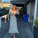 Hill House  Mirabel Midi Wrap Skirt Pink Roses Photo 9