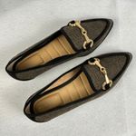 Kelly & Katie ‎ Pointed Toe Loafers Brown Herringbone Gold Accent Women9.5 Preppy Photo 5
