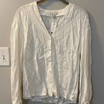 Joie  Cadmar porcelain XXS button down stripe pattern satin shirt Photo 1