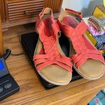 Softspots Leather Sandals Women’s Size 8 braided vamp reddish orange color Photo 9