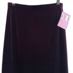 Tadashi Shoji Tadashi Vintage Maxi Skirt Plum Velvet Side Slits Dressy Formal USA Medium NEW Photo 2