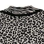 Chico's  Women Black White Open Front Cheetah‎ Print Cardigan Sweater Size 2 Photo 8