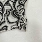 Kenneth Cole Black White Marbled Y2K Crop Top Womens S Sheer Ruffled Hem Cyber Photo 5