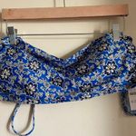 J.Crew COPY - Ruched bandeau bikini top and bottom set in cobalt floral SZ XXL Photo 5