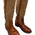 Paris Blues Pull On Leather/Canvas Studded Boots Photo 2