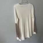 Pinkblush Knitted Cream Sweater with Sequin Elbow Accent Medium Large Photo 4