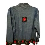 Vintage Life Style Denim Christmas Jacket Red Size M Photo 5