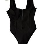 SKIMS  Rubberized Scuba Swim Scoop Neck Swimsuit Size Medium NWT Photo 0