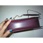 Trina Turk New NWT Designer Handbag Red Purple Tan Leather Flap Silver Womens Photo 4