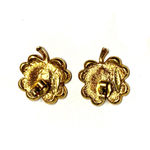 Vintage Green Clover Stud Earrings Enamel Gold Tone Lucky Charm Jewelry Photo 2