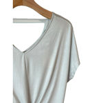 Good Luck Gem Blouse Womens M Glacier Gray V Neck Lightweight Gathered Front NWT Photo 2