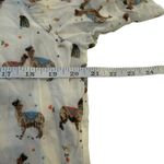 Democracy Womens White Llama Print Blouse Small Ruffle Sleeve Novelty Animals Photo 8