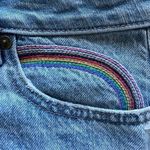 American Eagle NWOT  Rainbow Button Down Blue A-Line Women’s Skirt SZ 6 #1314 Photo 7