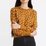 Madewell  Banded Long Sleeve Crewneck Pullover Sweatshirt in Inkwell Dots Sz M Photo 0