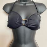 Victoria's Secret Victoria’s secret Black Halter Bikini Top with Gold Heart Detail Photo 3