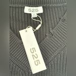 525 America  Black V-Neck Distressed Sweater Size XS NWT Photo 3