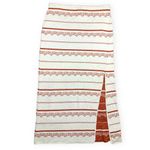 Free People Nordic Stripe Sweater Knit Midi Pencil Skirt Orange Cream Medium Photo 1