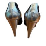 Pierre Hardy Black Suede Silver Chrome Colorblock Peeptoe Heels Size 9 Photo 2