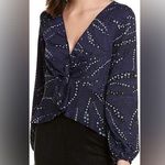 BCBGeneration twilight blue Women's Navy Patterned Top Photo 0