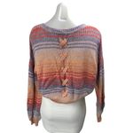 My Michelle MM by My Michell Multicolor Striped Long Sleeve V Neck Cropped Sweater Top Sz M Photo 1