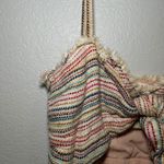 Lovers + Friends Striped Tweed Tie Front Cutout Mini Dress Fringe festival boho Photo 2