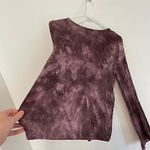 American Eagle Soft Sexy T Tie Dye Faux Wrap Top Purple Surplice Long Sleeve S Photo 11