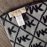 Michael Kors MK Logo Black and Silver Metallic Infinity Scarf Photo 2
