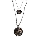 Chico's Chico’s Roxi Double Chain Silver Tone Medallion Pendant 24" Photo 1