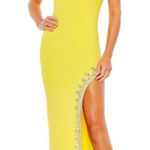 Mac Duggal NWT YELLOW 42002
RHINESTONE SLIT SCOOP NECK
LONG GOWN Sz 12 $398 Photo 0