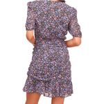 ASTR The Label Shirred Floral Print V-Neck Mini Dress SMALL Photo 1