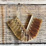 Brand New Tan Fringe Chevron Dangle Gold Tone Earrings Costume Jewelry Buy 3/$18 Photo 3