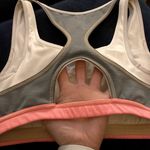 Athleta Size Medium M Triple Dare Sports Bra Pink Gray White Photo 5