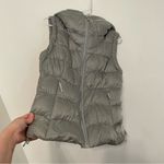 Eddie Bauer 550 Fill Power GOOSE DOWN Puffer Vest Gray Grey Hooded Winter Small Photo 8