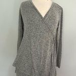 Pink Lily  Maternity Pregnancy Light Gray Long Sleeve Wrap Top Size S Photo 0