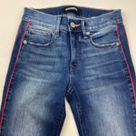 EXPRESS Red Stripe Leg Midrise Ankle Legging Denim Jean Size 0 Photo 3