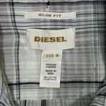 Diesel  Slim Fit Plaid Button Down Shirt Womens Medium Gray‎ Photo 4