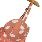 Kingdom & state Peachy Coral Swan Print Retro Longline Bikini Top Swim Top Large Photo 7