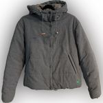 United Colors Of Benetton Hooded Puffer Jacket Womens Gray Zip/Snap Pockets, XS Photo 0