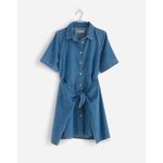 Madewell  size 8 Denim Overlay Mini Shirtdress in Caulk Wash Photo 1