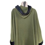 Womens Hooded Cape Fleece Poncho Fur Trim Green Size OS Le Moda u Photo 7