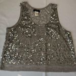 Deb Gray Sequin Crop Tank Top Size L Photo 0