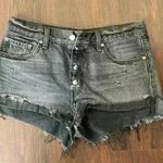 Levi's  501 Black Denim High Waisted Cut Off Jean Shorts , Size: 29, wash black Photo 2
