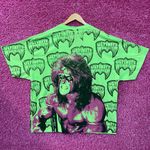WWE Ripple Junction Neon Green The Ultimate Warrior Allover Print T-Shirt 3XL Photo 1