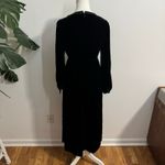 Saloni Camille Bow Beaded Dress Women 4 Black Velvet Silk Holiday Midi Quite Lux Photo 1