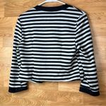Forever 21  Large Open Front Black & Gray Striped Cardigan with Pockets Photo 1