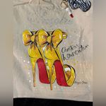 Handmade ‎ Yellow High Heel Glittery Inspire Beige tote Photo 1