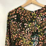 ZARA  Black Floral Long Sleeve Open Back Tiered Mini Romper Dress S Photo 3