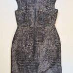 Kenneth Cole Knee Length Sheath Dress Black Gray Silver Metallic Sz 4 Small Photo 0