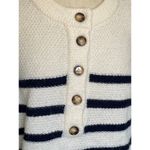 Lili & Lala Navy Cream Striped Sweater Buttons Pullover Blue Size M Photo 1